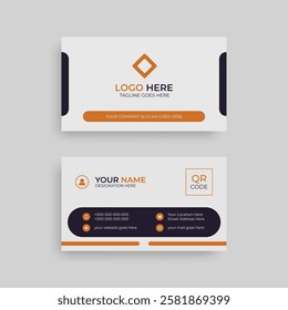 Modern double-sided corporate business card template with a sleek and clean look
