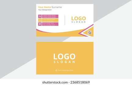 Moderna plantilla de tarjeta de negocios creativa de doble cara. Diseño simple y limpio de vectores de plantilla, diseño en tamaño de rectángulo. Retrato y orientación paisajística. Diseño horizontal y vertical. 
