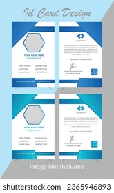 Moderna tarjeta de identificación creativa de doble cara y plantilla Limpiar.
