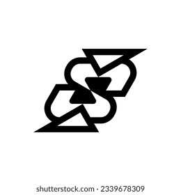 modern up and down letter S logo