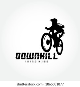 Modern Downhill Bike Logo Illustration