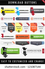 modern download button sets