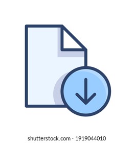 Modern download file icon emblem