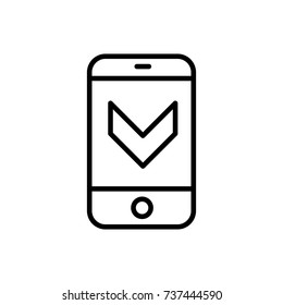 Modern download line icon. Premium pictogram isolated on a white background. Vector illustration. Stroke high quality symbol. 
