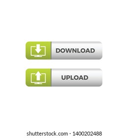 Modern Download Upload Button Icon For All storage business technology company with luxury high end look
