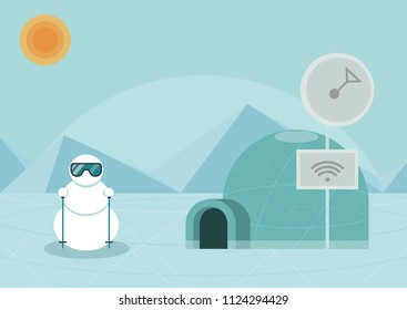 Modern downshifting, survival in extreme conditions of arctic and/or antarctic deserts, real challenge for strong man. Opportunity to rethink your life and get clear what you want or find the harmony