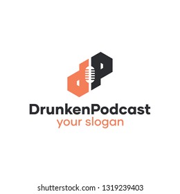 Modern DP Letter Podcast Logo Design Idea