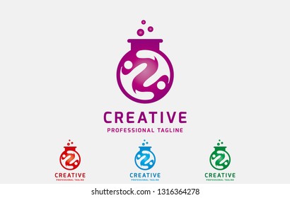 Modern Dragon Health Research Logo vector, Dragon laboratory logo– stock illustration