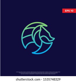 modern dragon logo. using geometric and monoline style. simple icon, template design