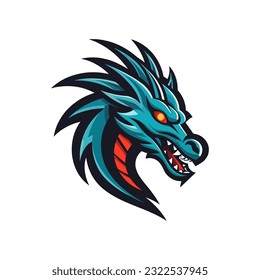 A modern dragon logo vector clip art illustration, combining sleek geometric shapes and vibrant gradients, an excellent choice for tech startups and contemporary brands