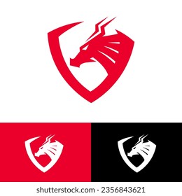 Modern dragon logo, vector icon