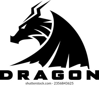 Modern dragon logo, vector icon