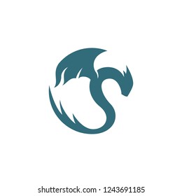 Modern Dragon for technology logo template with vector file.