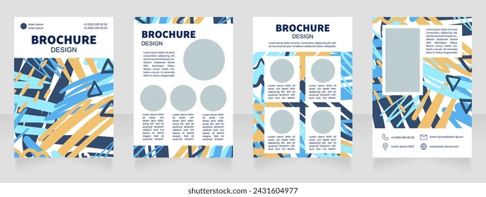 Modern drama play promo blank brochure design. Template set with copy space for text. Premade corporate reports collection. Editable 4 paper pages. Source Sans, Myriad Pro, Arial fonts used