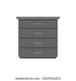 Modern drawer icon flat vector. Kitchen design. Stove wall isolated