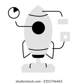 Modern drawing style icon of project initiation