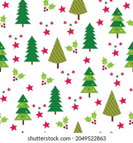 Modern drawn vector template. abstract children's christmas tree in style isolated on background. Winter holidays print in 2 different colors.	