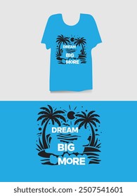 Plantillas de diseño de camisetas gráficas de gran tipografía de sueño moderno.