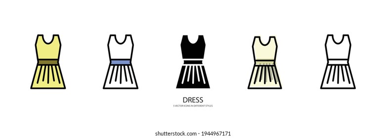 icono de tipo vectorial DRESS moderno