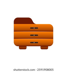 Modern dresser icon with a warm, inviting gradient. Perfect for interior design, furniture stores, or home decor branding. Clean, minimalist lines for a contemporary feel.