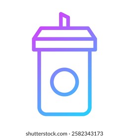 Modern Drink Cup Icon with Gradient Design
