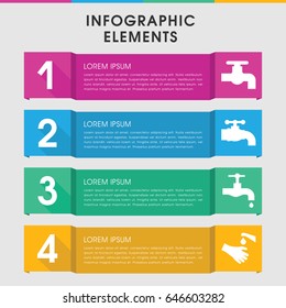 Modern drip infographic template. infographic design with drip icons includes tap. can be used for presentation, diagram, annual report, web design.