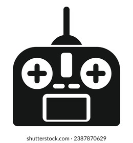 Moderno control drone joystick icono simple vector. Seguridad aérea inteligente. Espías de aeronaves