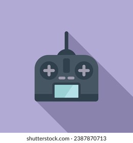 Modern drone control joystick icon flat vector. Aerial smart secure. Aircraft spy
