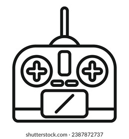 Moderne Drohnensteuerungs-Joystick-Symbol-Umrandungsvektor. Klare Luft. Flugzeugspion