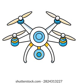 A modern drone featuring a circular central body with six propellers, designed for aerial photography, surveillance, or recreational use.