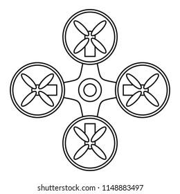 Modern drone icon. Outline modern drone vector icon for web design isolated on white background