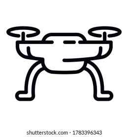 Icono moderno de drones. Esquema del icono de vector drone moderno para el diseño web aislado en fondo blanco