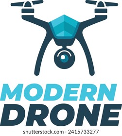 Diseño moderno de logotipo drone con cámara