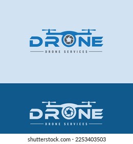Modern Drone Logo Design, Concept, Technology,  Camera, lens, flying