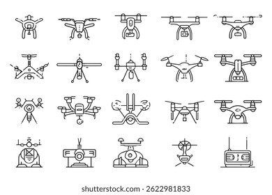 Modern Drone in Simple Line Style