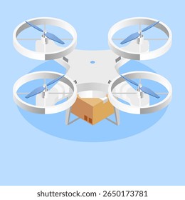 Modern drone vector set with controller