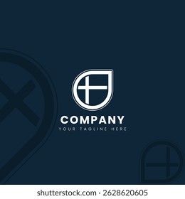 Modern Drop Cross Logo Design for Medical Healthcare and Christian Business Identity Branding