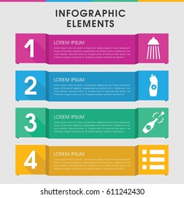 Modern drop infographic template. infographic design with drop icons includes water bottle, champagne. can be used for presentation, diagram, annual report, web design. 