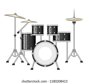 Modern drum set, vector illustration