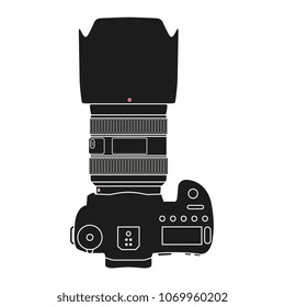 Modern DSLR camera vector illustration