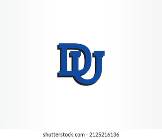 modern DU initial logo concept design