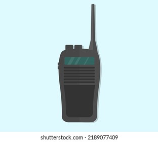 A modern dual band walkie talkie radio with lcd display logo design. Portable device is used for communication vector design and illustration.