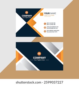 Modern Dual-Toned Business Card Template with Professional Geometric Design

