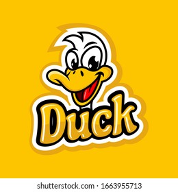 Modern duck mascot logo.Vector illustration.