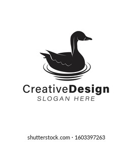 modern duck / swan logo Ideas. Inspiration logo design. Template Vector Illustration. Isolated On White Background