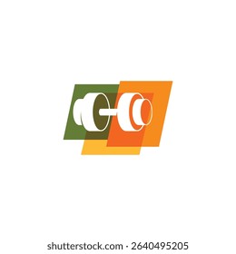 Modern dumbbell logo. Represents fitness, health and wellbeing