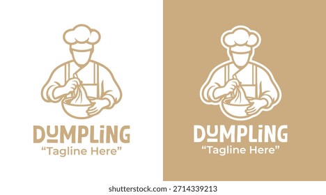 A modern dumpling logo design suitable for Asian restaurants, street food brands, and authentic culinary identity.