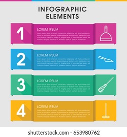 Modern dust infographic template. infographic design with dust icons includes mop. can be used for presentation, diagram, annual report, web design.