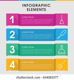 Modern dust infographic template. infographic design with dust icons includes broom, dustpan. can be used for presentation, diagram, annual report, web design.
