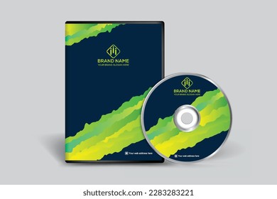 Plantilla moderna de portada de DVD con forma abstracta